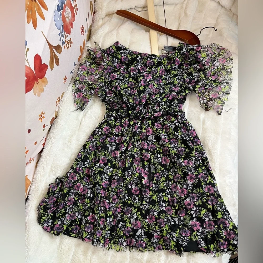 Hype Girls 8 Dark Floral Black Witchy Undead Zombie Costume Dress Spring Fall